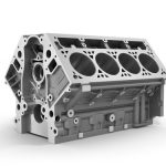 3d,Render,Of,Cylinder,Block,From,Strong,Car,With,V8